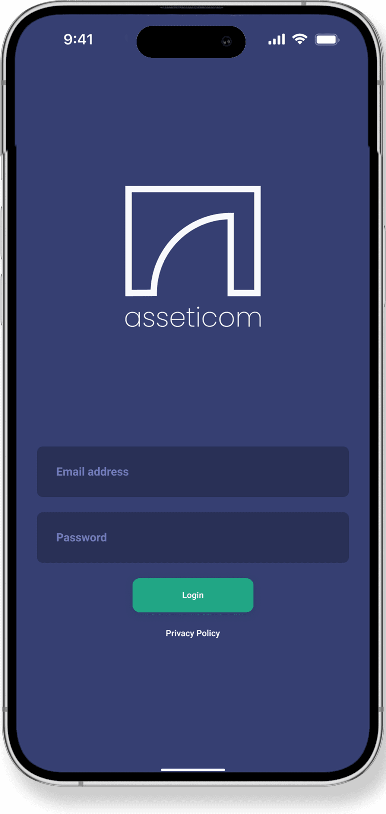 Mobile surveying app log in screen on phone