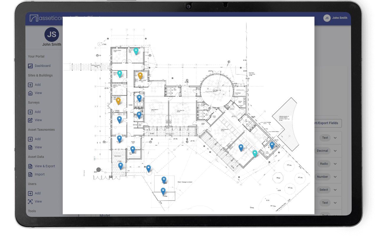 Drawings imported into survey on tablet